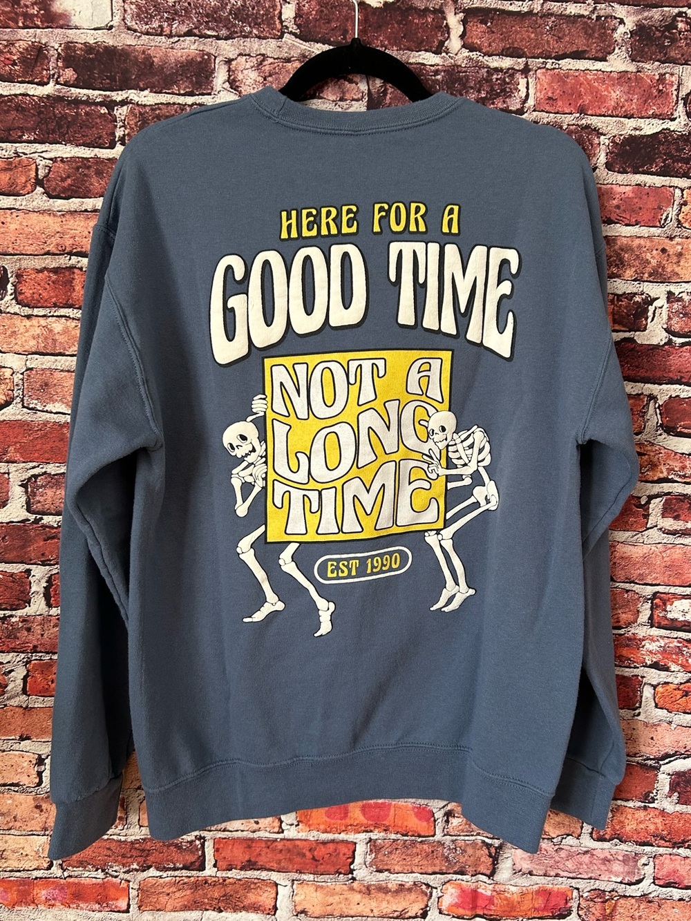 Blue Crewneck with Skeleton Graphic Women’s Size Medium